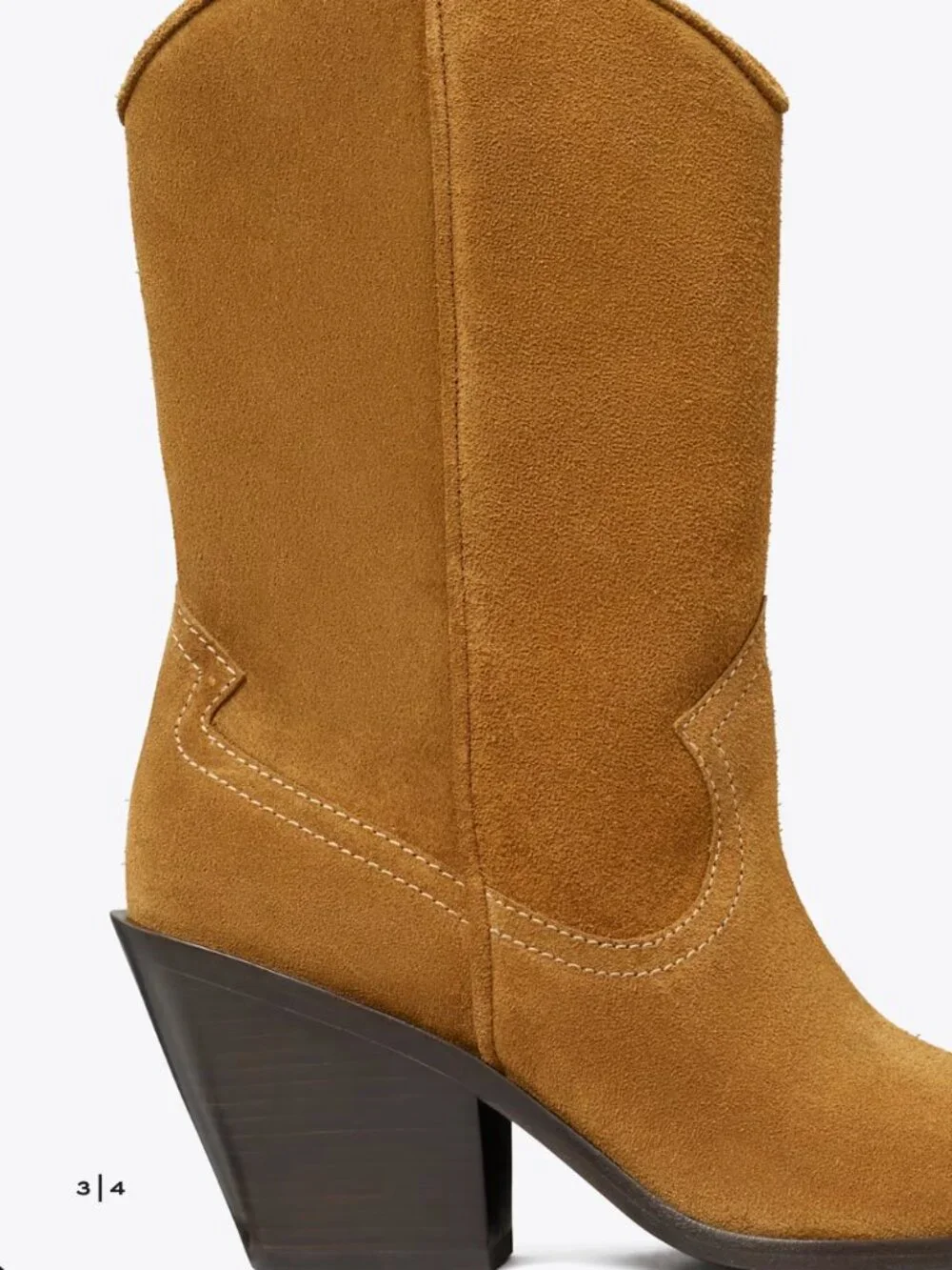 TORY BURCH BROWN SUEDE LEATHER COWBOY BOOTS WESTERN BOOTS SIZE-9 - Picture 4 of 5